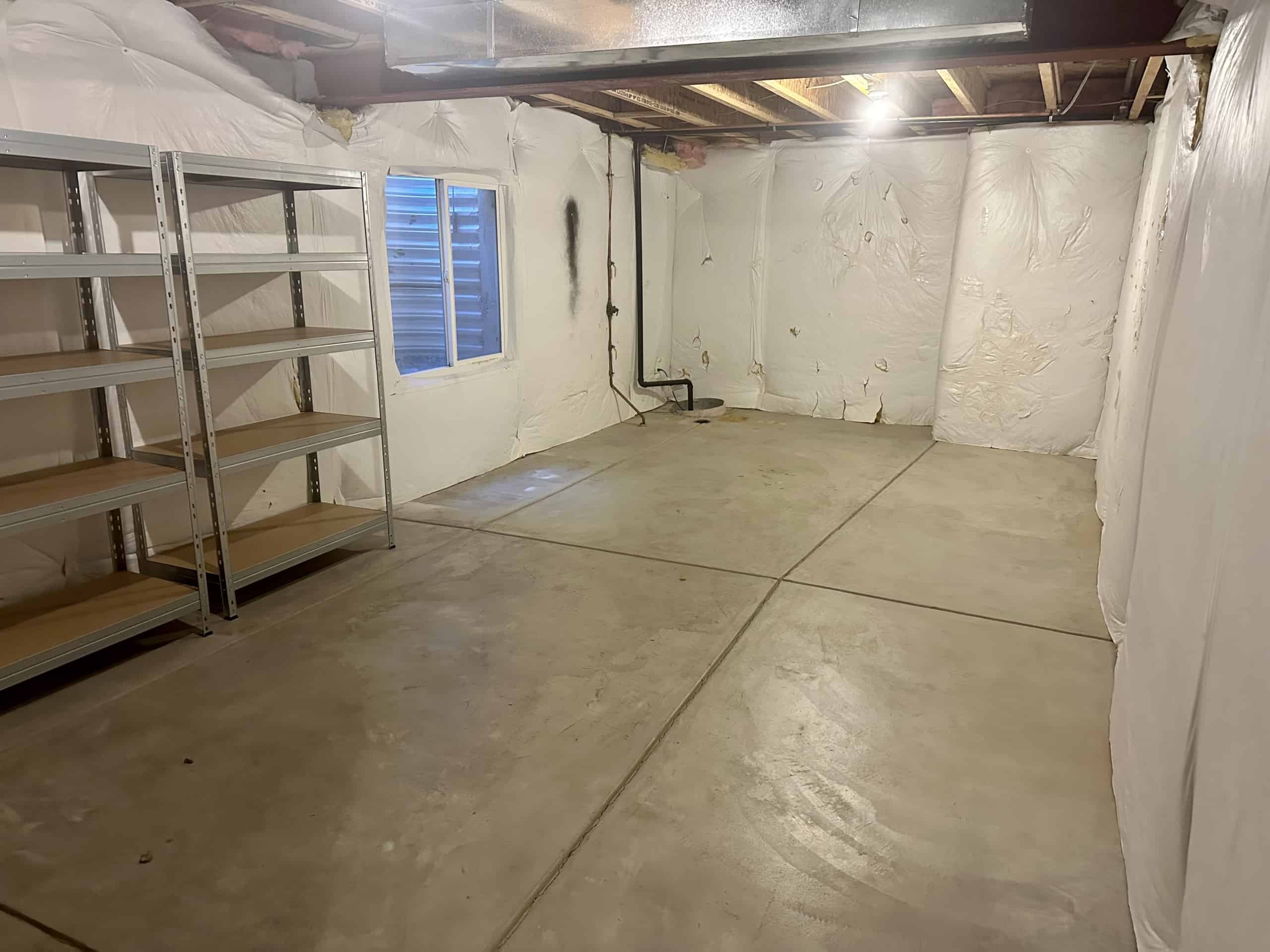 Clean, insulated unfinished basement 24’x12’ with Ring surveillance